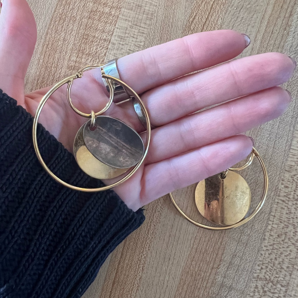 APC Gold And Silver Hoop Earrings 30$